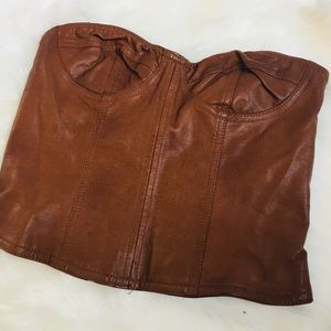 Vegan Leather Corset Top